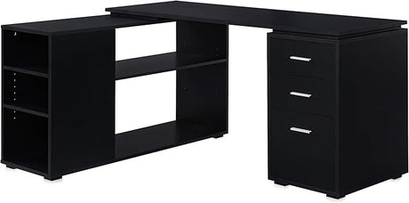 L Shaped Computer Desk, 60” Study Writing Table Home Office Desk Morden Corner Workstation Setup