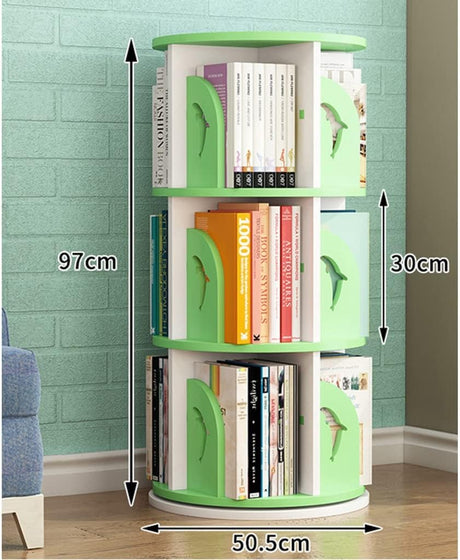 360° Rotating Bookshelf, Floor Standing Display Bookcase, Storage Rack for Kids&Adults