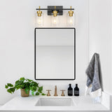 Black Gold Bathroom Vanity Light, Mid Century Modern Brushed Gold Bathroom Light