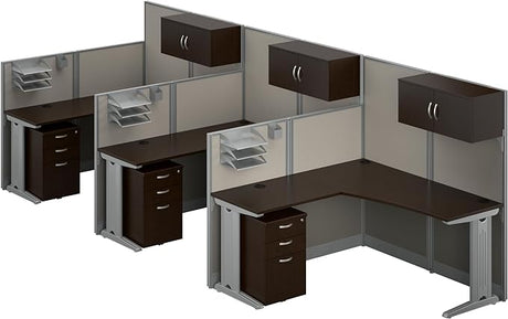 VersaCube L-Shaped Modular Office Workstation with Storage & Privacy Panels