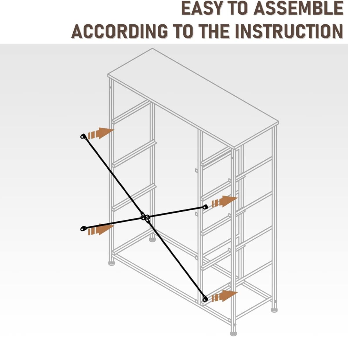 9-Drawer Fabric Dresser: Versatile Storage Organizer with Steel Frame & Wooden