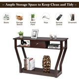 Console Table Modern Easy Assembly Entryway Table W/Storage Drawer and Bottom Shelf