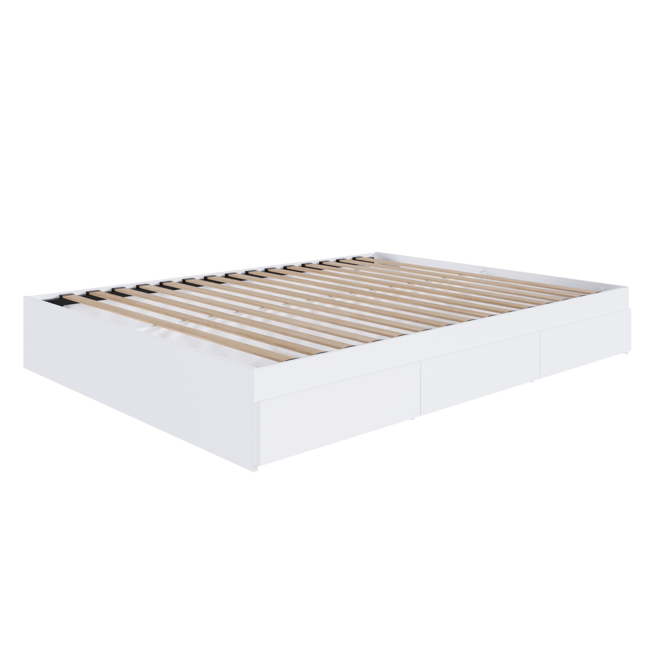 White Full Size 3-Drawer Storage Bed,