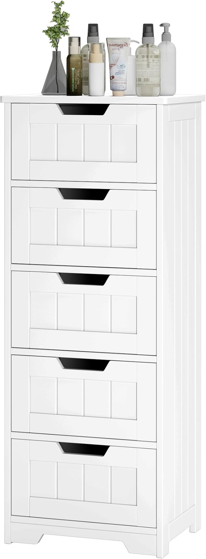 Bathroom Floor Cabinet, Free-Standing Storage Cabinet with 5 Drawers