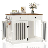 40 Inch Dog Crate Furniture with Drawers - Farmhouse End Table