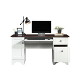 Miscellaneous Office Computer Desk with Drawers, Soft White