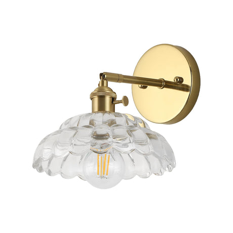 Vintage Wall Sconces with Petal Glass Lampshade, Switch Bathroom Wall Sconce Vanity Light for Mirror