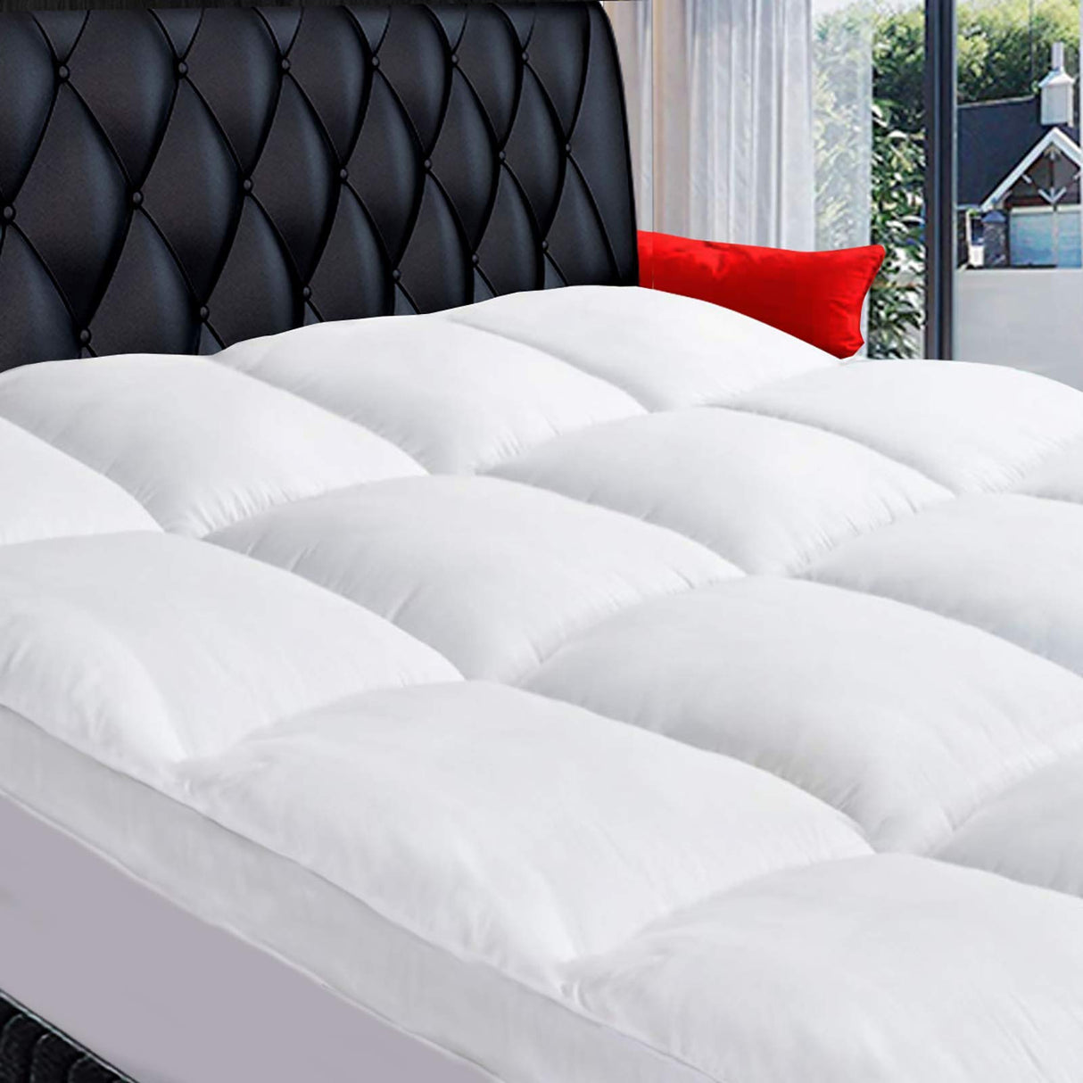 Twin XL Mattress Topper, Extra Thick Pillowtop, Cooling Mattress Topper, Plush Mattress Pad Cover 400TC Cotton Top Protector with 8-21 Inch Deep Pocket 3D Snow Down Alternative Fill