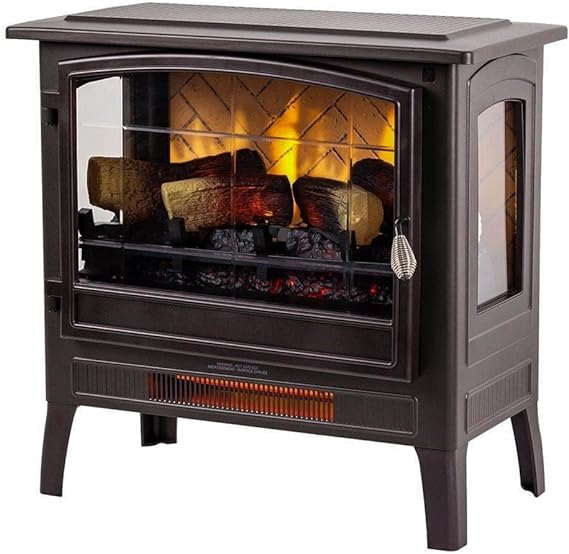 Country Living Infrared Freestanding Electric Fireplace Stove Heater in Navy Blue