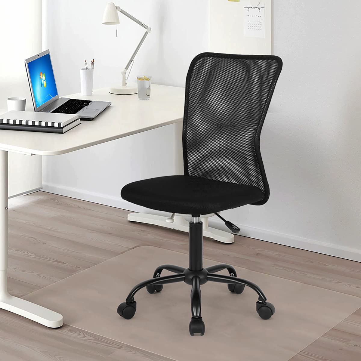 Mesh Office Chair Armless Task Chair Mid Back Ergonomic Computer Desk Chair