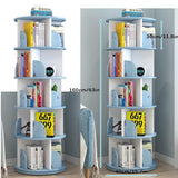 5 Tier Round Rotating Bookshelf, 360° Revolving Bookcase, Floor Rack Simple Bookcase