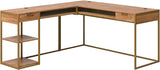 International Lux L-Shaped Desk, L: 65.98" x W: 60.0" x H: 29.72", Diamond Ash Finish