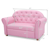 Kids 2-Seat Sofa with Gem Studs | Cute & Comfy Loveseat for Playroom