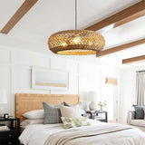 Chinese Zen Living Room Pendant Light Handmade Rattan Hanging Lamp