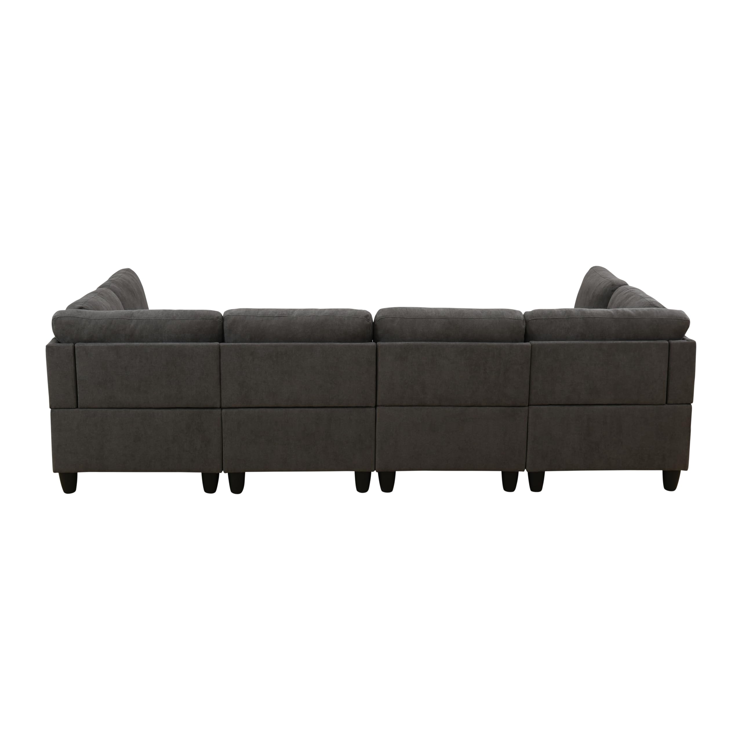 Versani Oversized U-Shaped Modular Sectional Couch – 8-Seater, Flannel Upholstery
