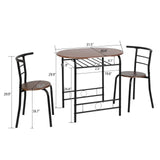 3 Piece Dining Set,Small Kitchen Table Set for 2,Breakfast Table Set for 2