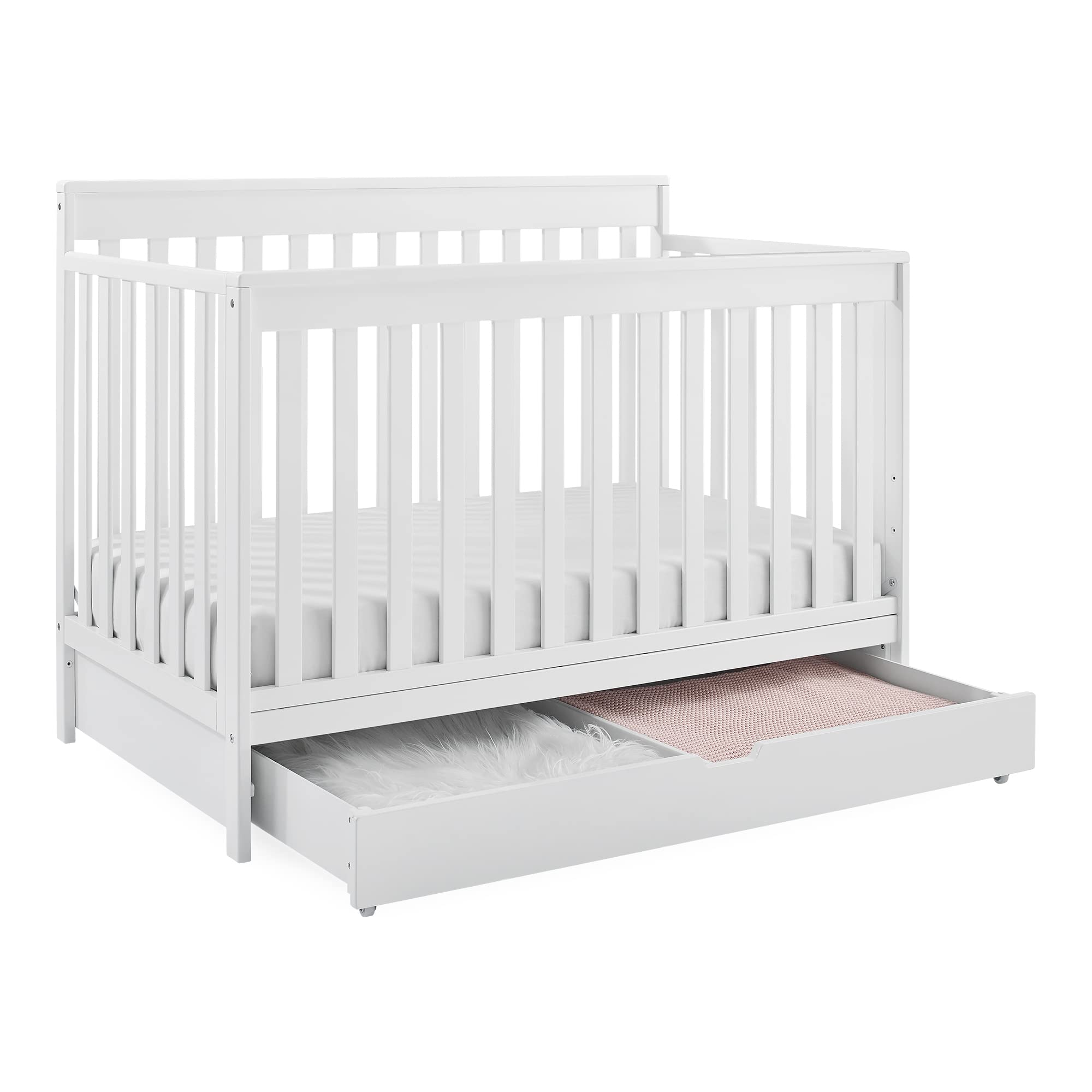Mercer 6-in-1 Convertible Crib with Storage Trundle, Greenguard Gold Certified,