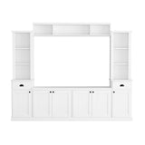 Minimalist Entertainment Wall Unit Set with Bridge Ample Storage Space