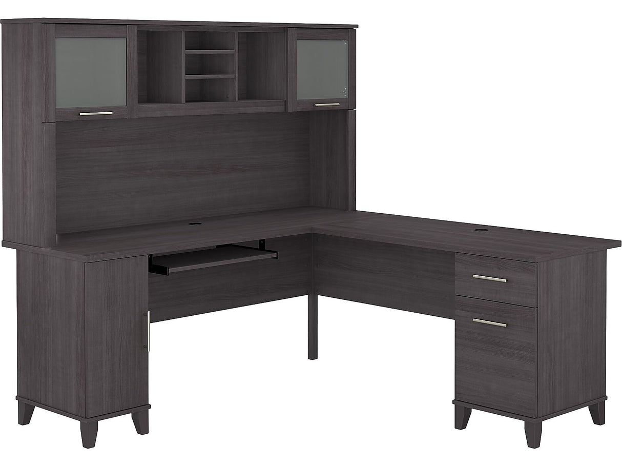 Bush SET001SG Somerset 72-Inch W L-Shaped Desk with Hutch