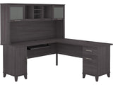 Bush SET001SG Somerset 72-Inch W L-Shaped Desk with Hutch