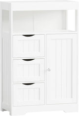 Bathroom Floor Cabinet, Wooden Free-Standing Storage Organizer