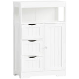 Bathroom Floor Cabinet, Wooden Free-Standing Storage Organizer