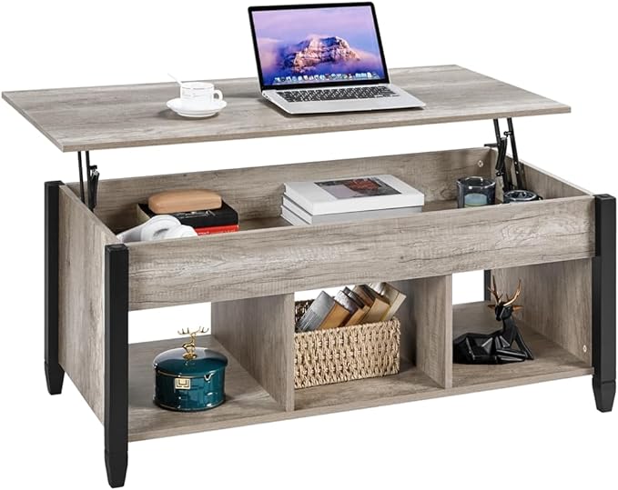 Coffee Table, 41in Lift Top Coffee Table with Storage Hidden Compartment & Shelf