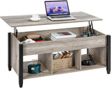 Coffee Table, Lift Top Coffee Table w/Hidden Storage Compartment & Lower 3 Cube Open