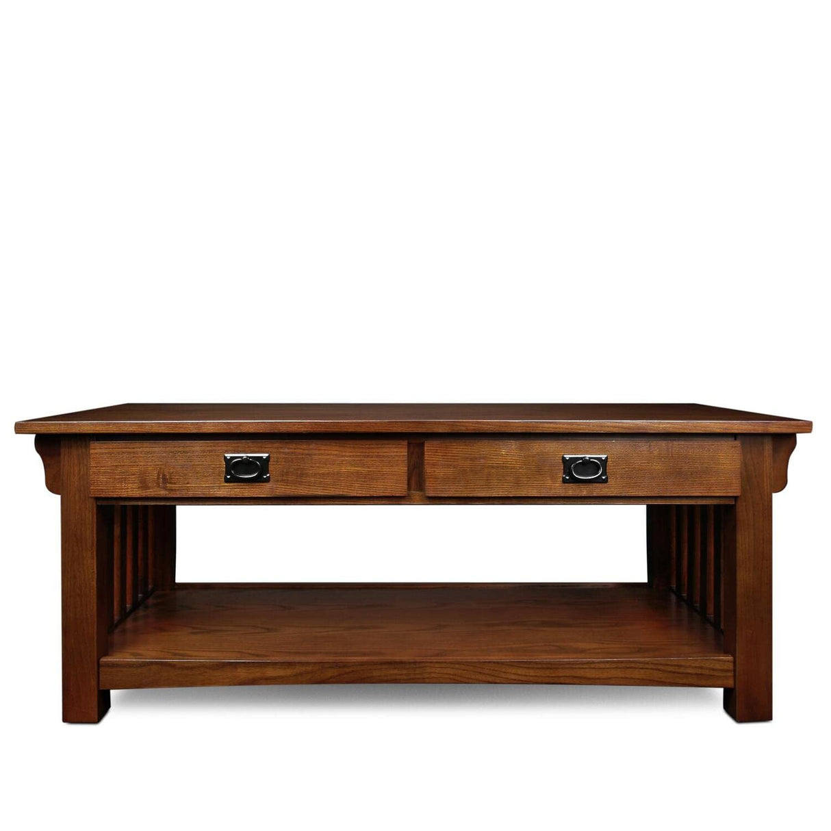 8204 Mission Impeccable Coffee Table for Living Room, Two Drawers and Shelf, Made