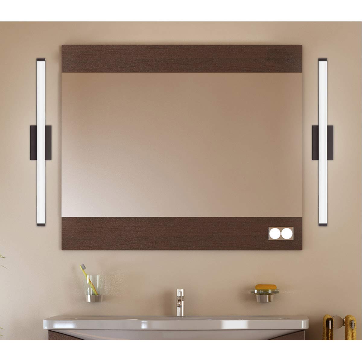 FMVCSLS 36IN MVOLT 30K35K40K 90CRI BZ M4 LED Vanity Fixture and Installation