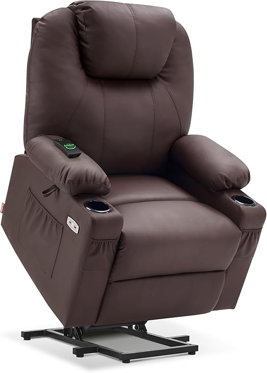 ComfortRise Power Lift Recliner Chair – Vibration, Cup Holders & Extended Footrest