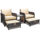 Balcony Furniture 5 Piece Patio Conversation Se