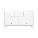 Milo Mid-Century Modern 7 Drawer Double Dresser for Bedroom