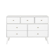 Milo Mid-Century Modern 7 Drawer Double Dresser for Bedroom