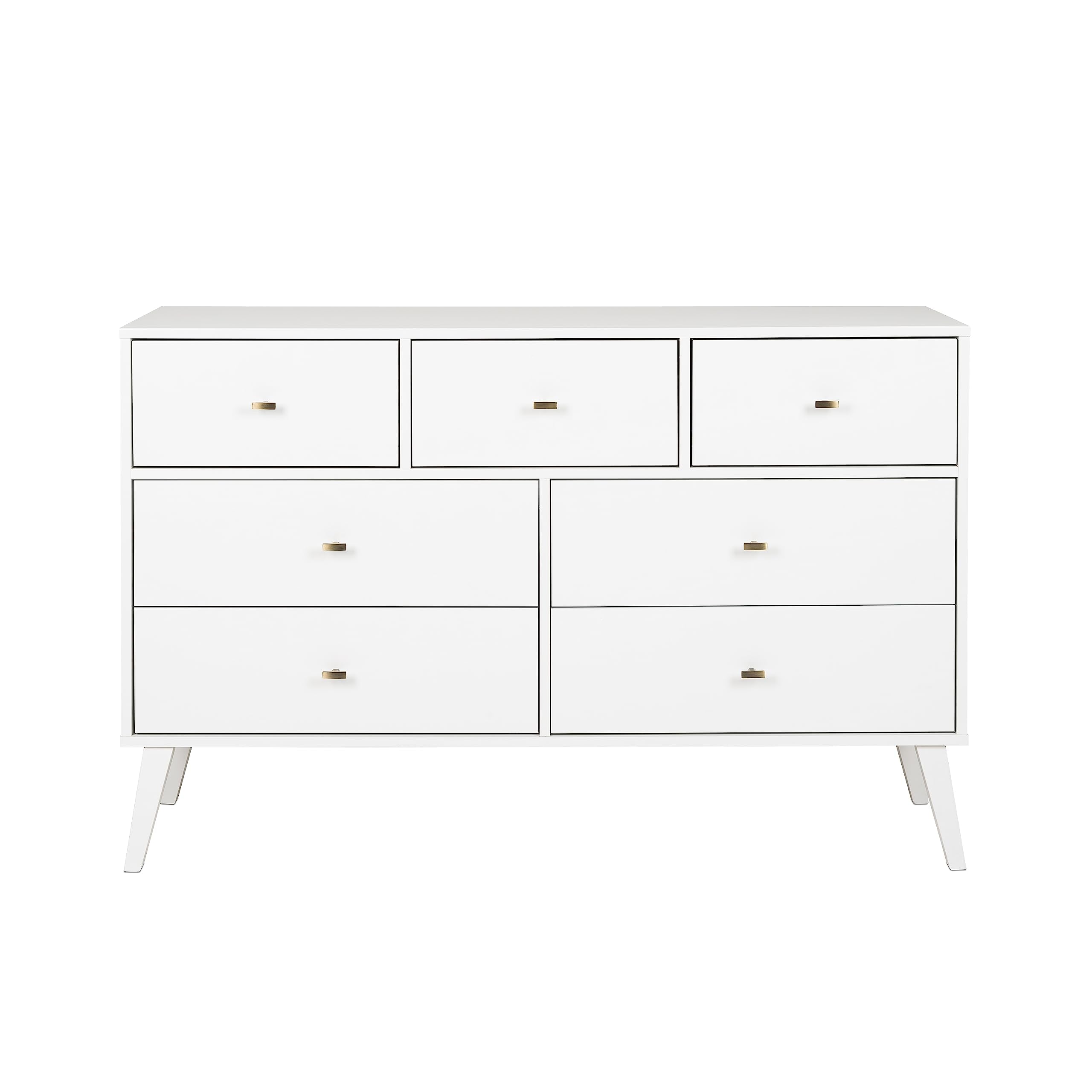 Milo Mid-Century Modern 7 Drawer Double Dresser for Bedroom