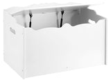 Kids Toy Box, Wooden Organizer Storage Chest,White, 30" x 18" x 19"