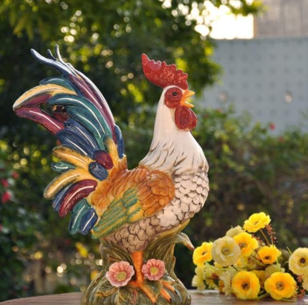 Statues Collectibles Statues and Figurines Ceramic Rooster Large Colored Chicken