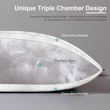 APSMILE Medium Firm Feathers Down/Poly Pillow Standard Size Pack of 1, Luxury Feather Pillow for Sleeping, 100% Organic Cotton Cover Hotel Collection Bed Pillows (White, 20"x26")