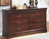 Alisdair Traditional 6 Drawer Dresser, Dark Brown