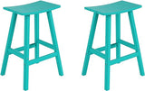 Malibu 29 Inch Outdoor Bar Stools, All Weather Resistant Poly Lumber Adirondack Bar