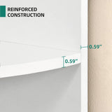 5-Tier Corner Shelf, 70.8" Tall Modern Free Standing Corner Bookshelf, 5 Shelf Display Corner Bookcase and Bookshelves,Wooden Open Storage Book Shelves for Living Room, Home Office, White