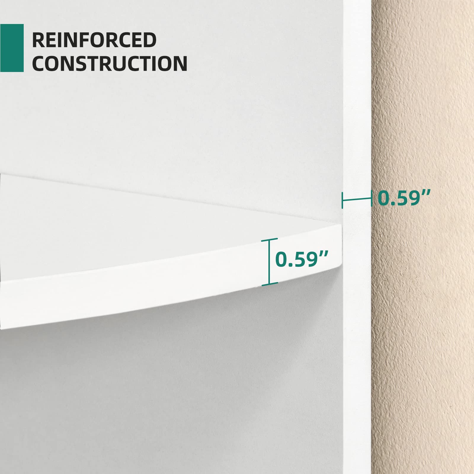 5-Tier Corner Shelf, 70.8" Tall Modern Free Standing Corner Bookshelf, 5 Shelf Display Corner Bookcase and Bookshelves,Wooden Open Storage Book Shelves for Living Room, Home Office, White