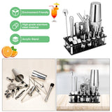 Cocktail Shaker Set, 23-Piece Boston Stainless Steel Bartender Kit