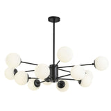 Matte Black 12-light Sputnik Chandelier 8-light