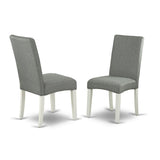 HLDR5-LWH-07 5 Piece Dinette Set for 4 Includes a Round Dining Room Table with Pedestal