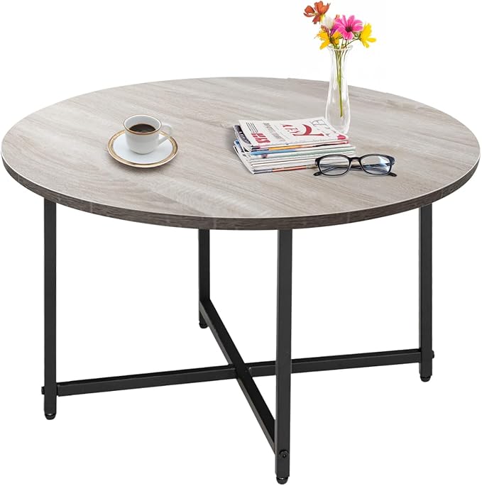 Round Coffee Tables, Accent Table Sofa Table Tea Table with Storage 2-Tier