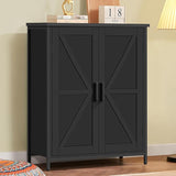 Storage Cabinet, Farmhouse Cabinet with Barn Doors & Shelf, Entryway Cabinet, Small