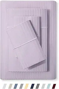 500 TC Twin Size Damask Bed Sheet Set, 100% Soft Cotton Breathable Bedsheets