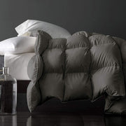 Premium Feathers Down Comforter California King Size All Season Gray 100% Cotton Cover