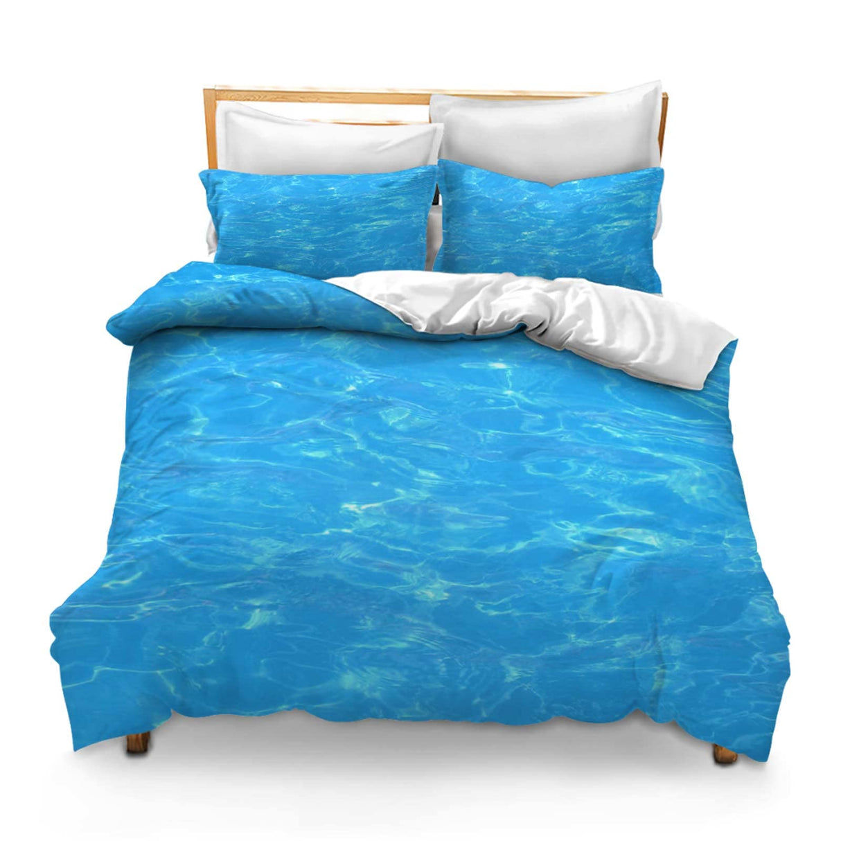 3PCS Comforter Cover Set with 2 Pillow Shams Lightweight King Water